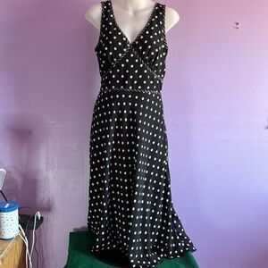 Jonathan Martin Studio Women's Black White Polka Dot Sleeveless Dress Size 8